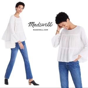 Madewell Tiered Top in Haysboro Stripe